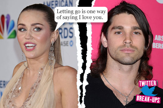 Twitter break-ups: Miley Cyrus and Justin Gaston