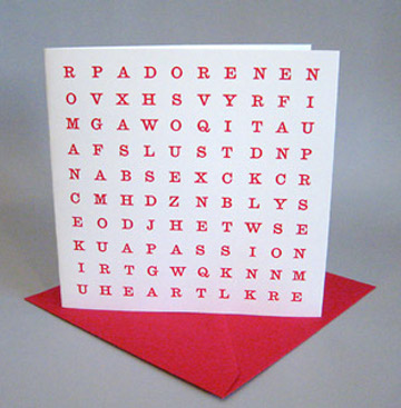 Wordsearch Valentine's Card