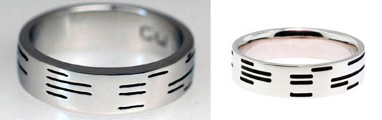 Binary encoded wedding ring