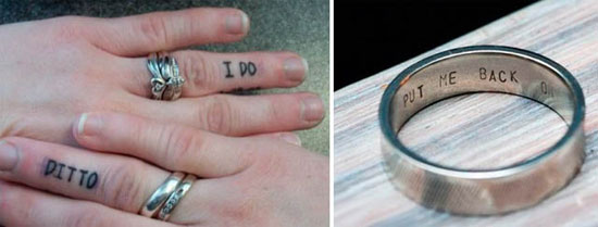 Funny wedding ring engraved