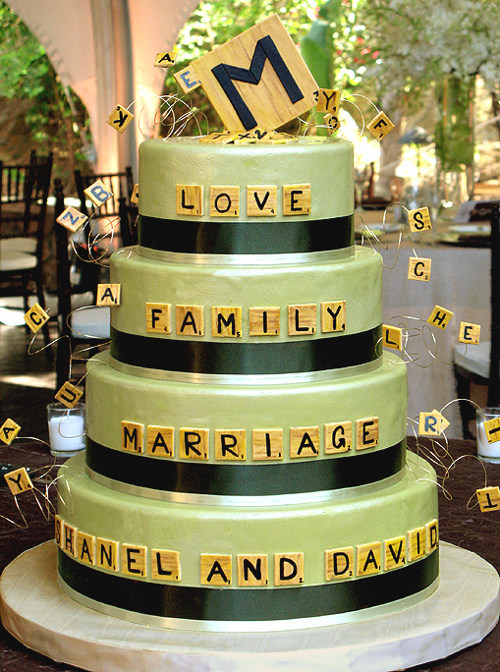 Scrabble Wedding Cake